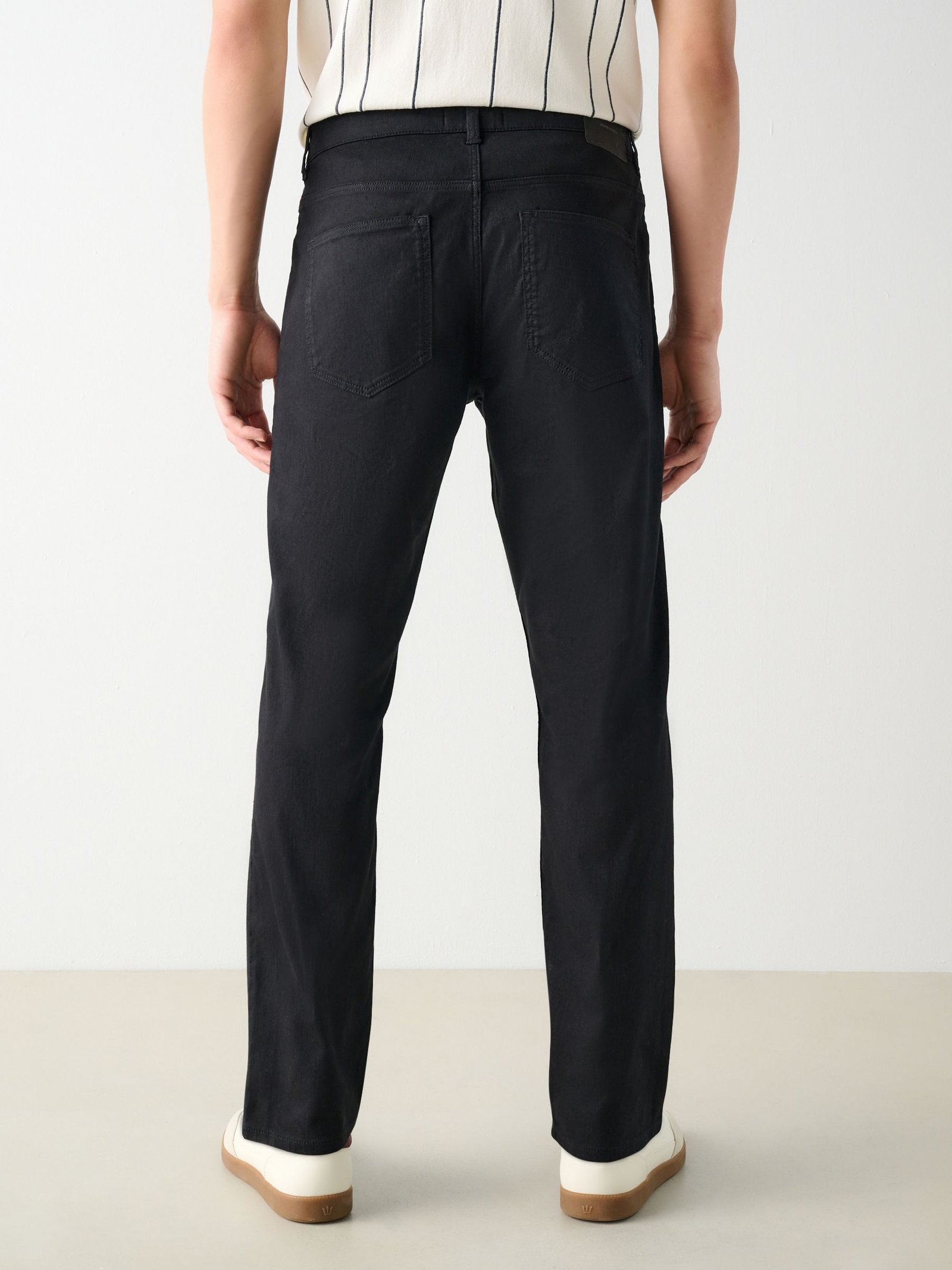 Black 5 Pocket Cotton Linen Trousers